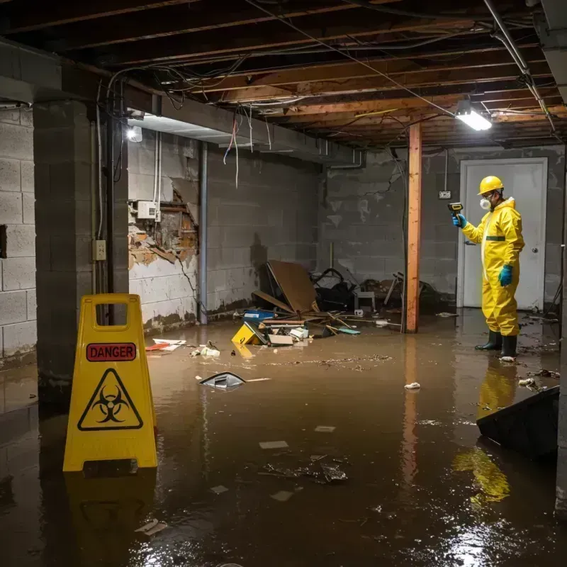 Flooded Basement Electrical Hazard in Veradale, WA Property