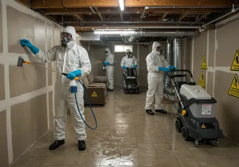 Basement Moisture Removal and Structural Drying process in Veradale, WA